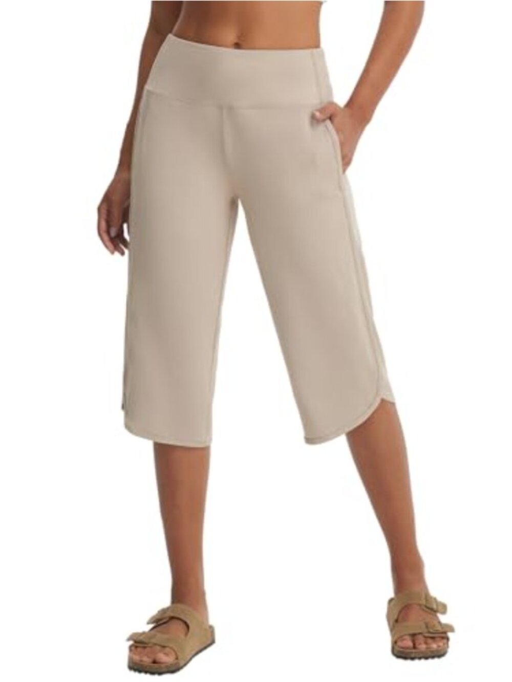 Women's Capri Pants Below Knee Length Yoga Capris with Pockets Athletic